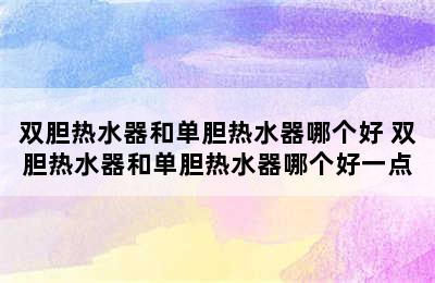 双胆热水器和单胆热水器哪个好 双胆热水器和单胆热水器哪个好一点